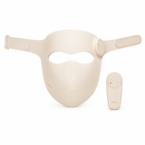Lumora Glow Mask | Premium LED Red Light Therapy Face Mask with Red 633nm & Near-Infrared 830nm Light, At-Home Anti-Ageing Skincare Device for Fine Lines, Wrinkles, Collagen, Skin Tone, Radiance & Facial Rejuvenation